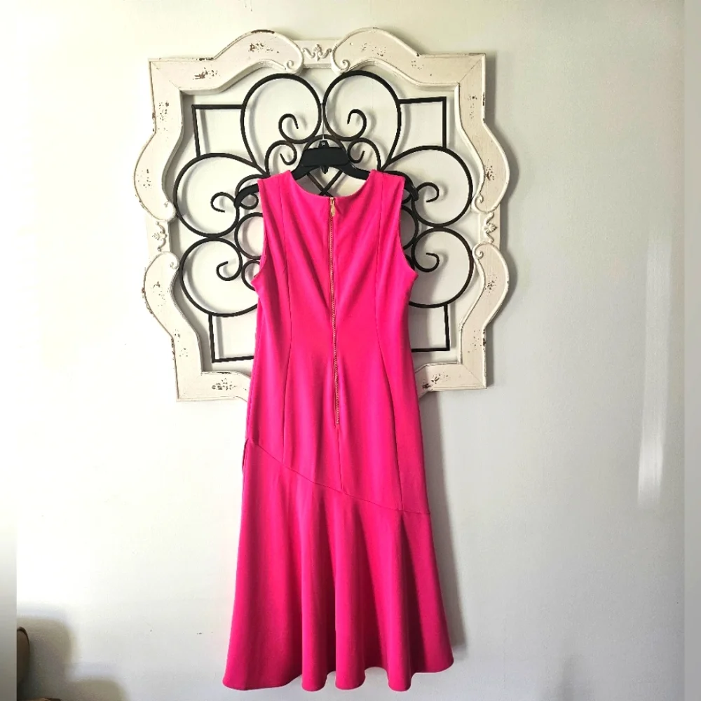 Calvin Klein Sleeveless Midi Dress in Hibiscus Pink Size 10 - Picture 2 of 7